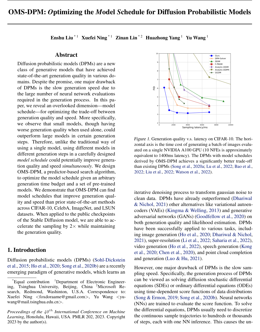 OMS-DPM: Optimizing the Model Schedule for Diffusion Probabilistic Models