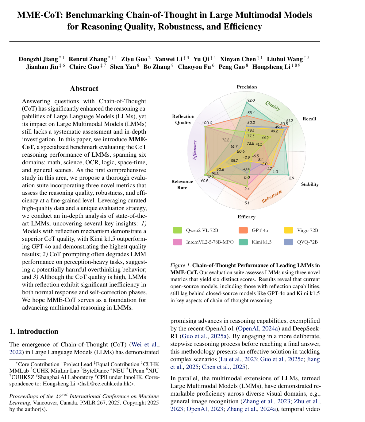 Cover for MME-CoT: Benchmarking Chain-of-Thought in Large Multimodal Models for Reasoning Quality, Robustness, and Efficiency
