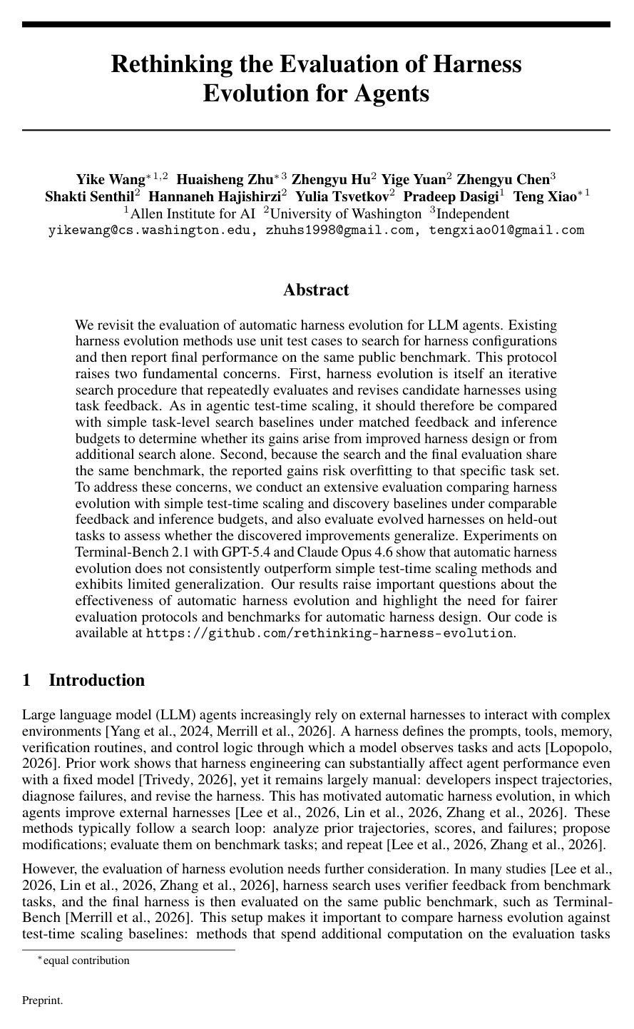 Rethinking the Evaluation of Harness Evolution for Agents