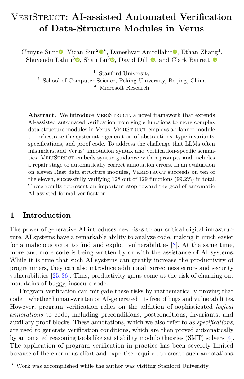 VeriStruct: AI-assisted Automated Verification of Data-Structure Modules in Verus