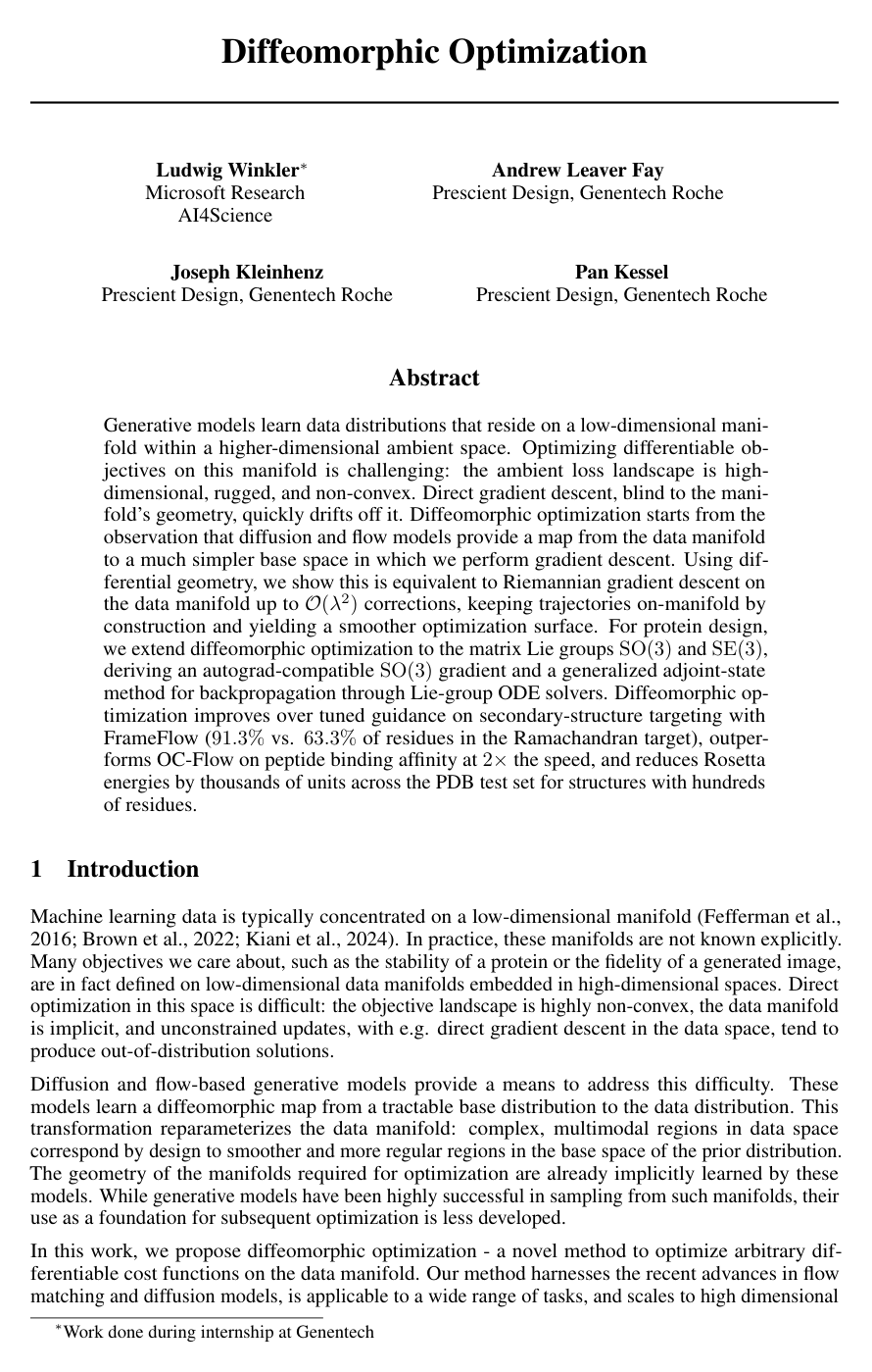 Diffeomorphic Optimization