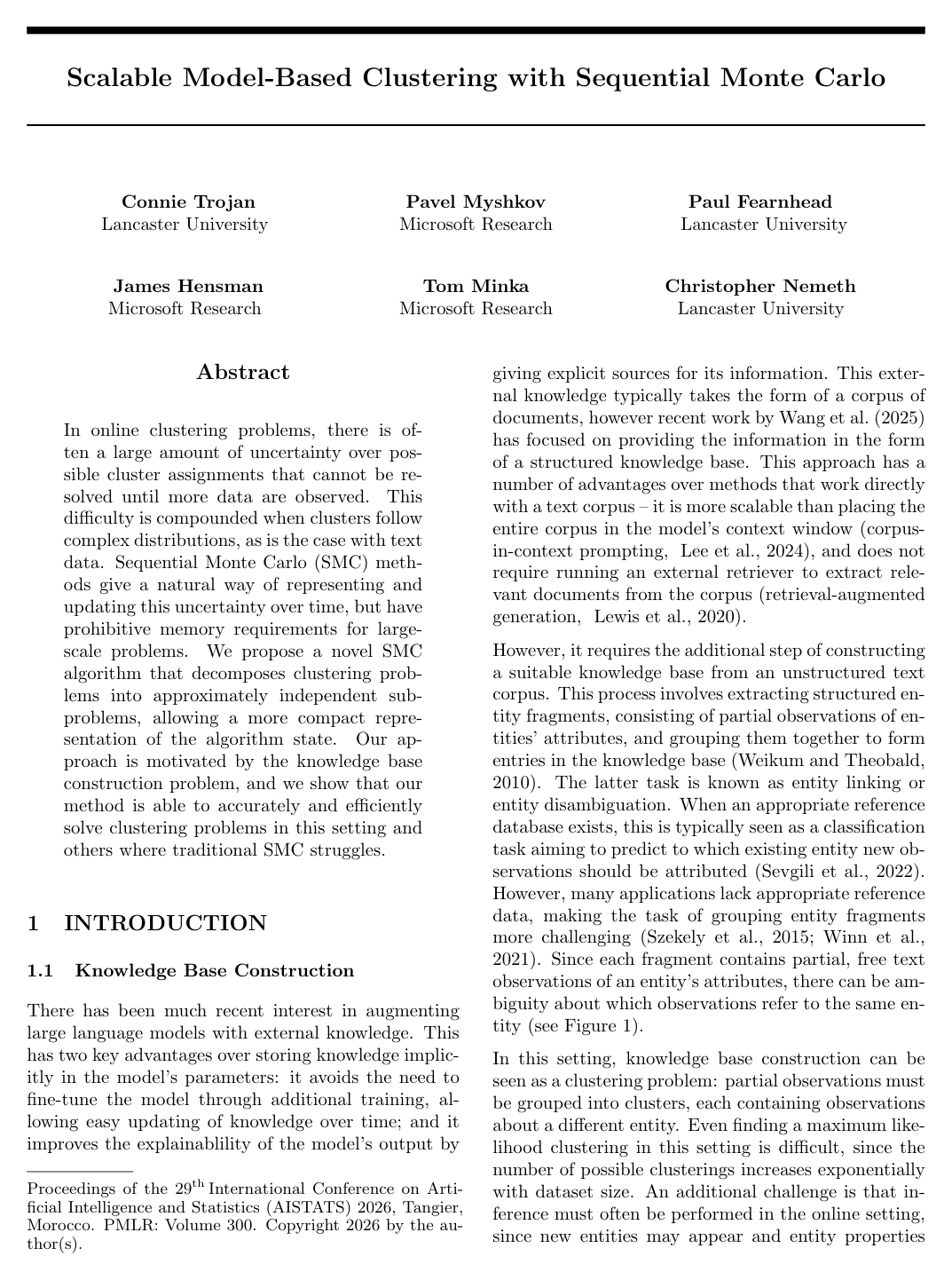 Scalable Model-Based Clustering with Sequential Monte Carlo