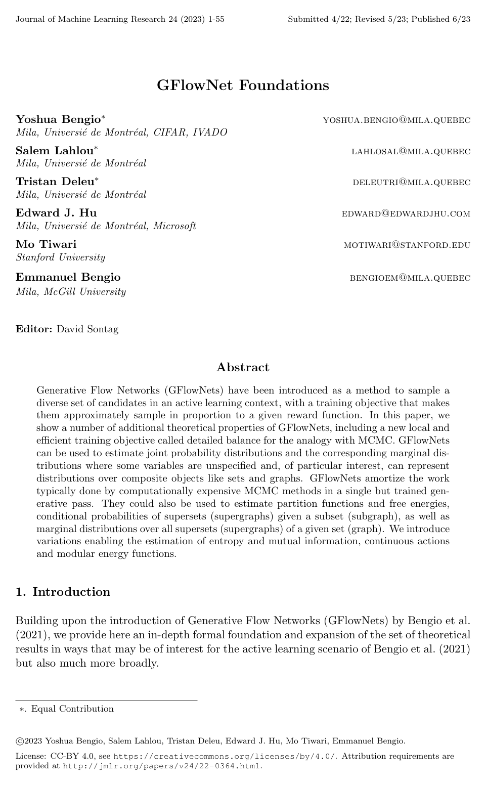 Cover for GFlowNet Foundations