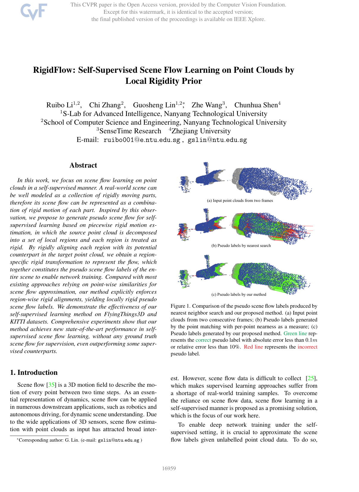 RigidFlow: Self-Supervised Scene Flow Learning on Point Clouds by Local Rigidity Prior