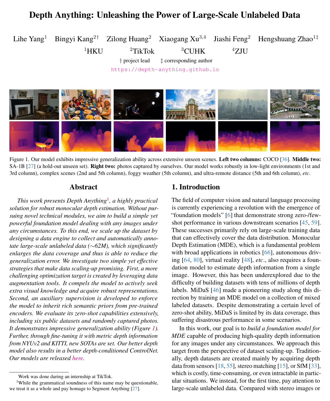 Cover for Depth Anything: Unleashing the Power of Large-Scale Unlabeled Data
