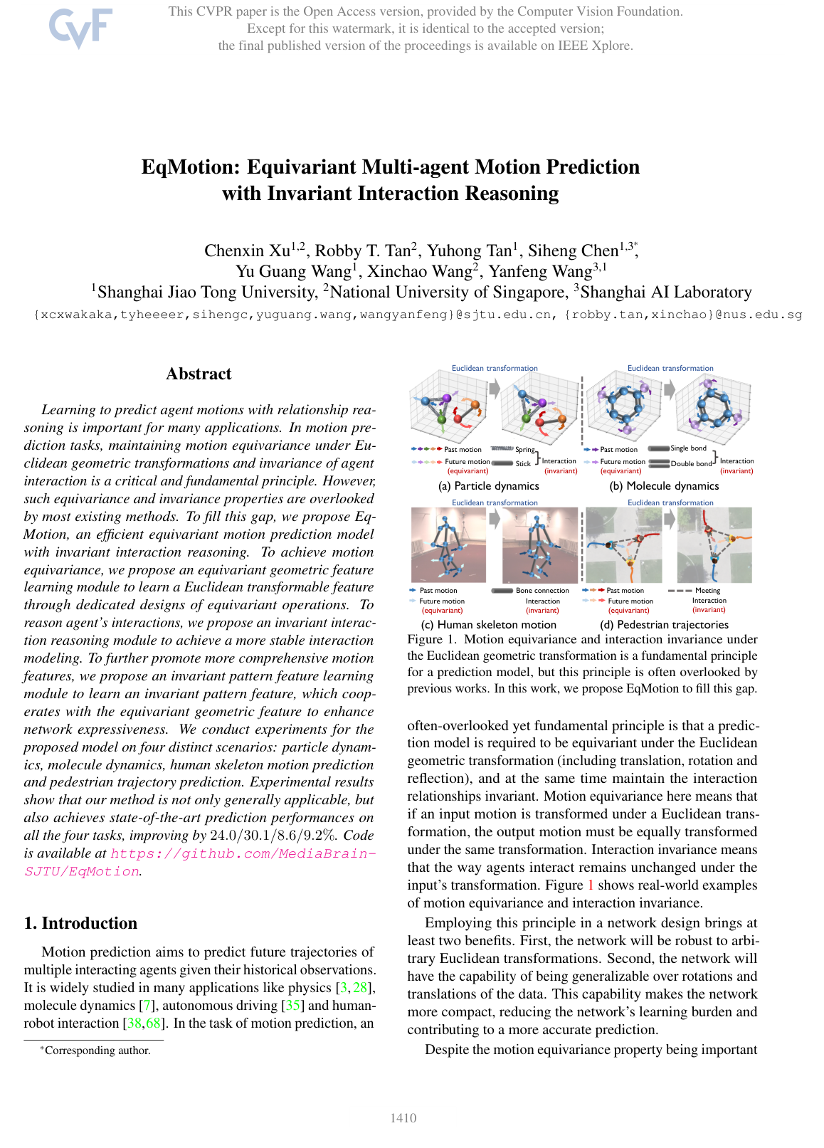 Cover for EqMotion: Equivariant Multi-Agent Motion Prediction with Invariant Interaction Reasoning
