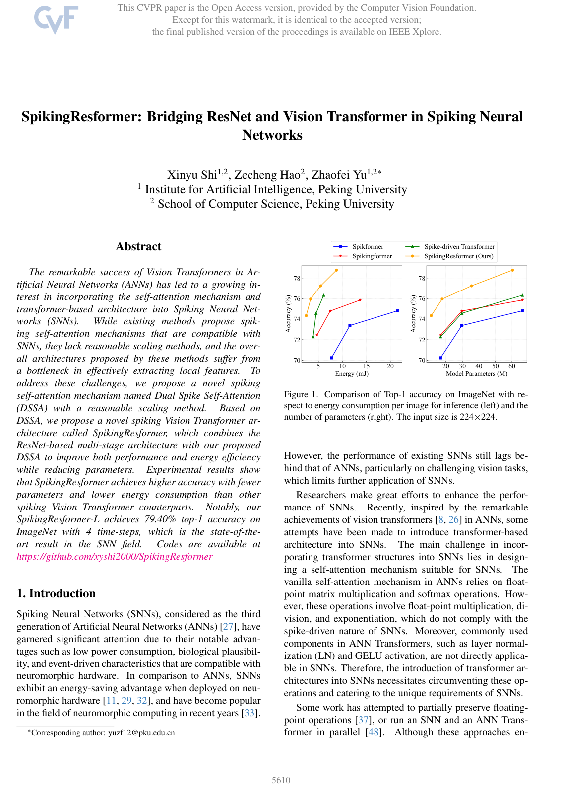 Cover for SpikingResformer: Bridging ResNet and Vision Transformer in Spiking Neural Networks