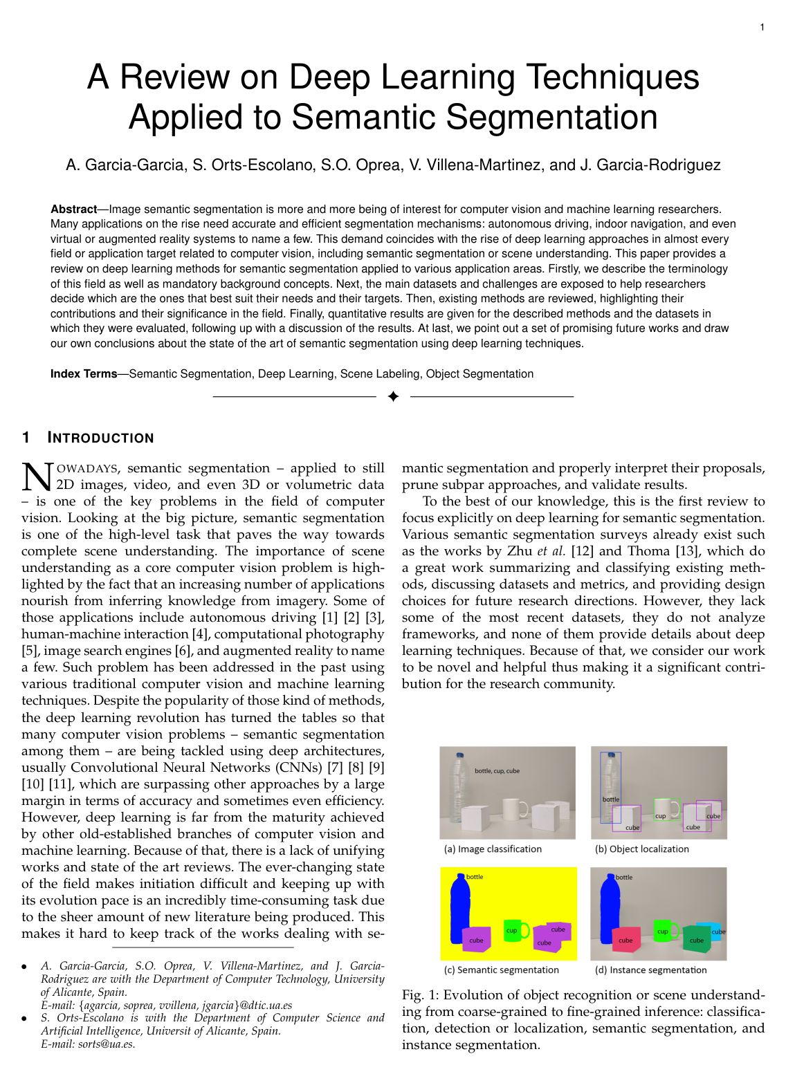 Cover for A Review on Deep Learning Techniques Applied to Semantic Segmentation