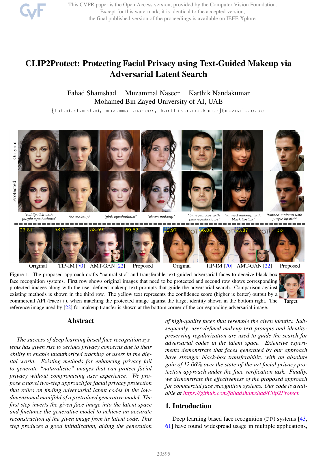 CLIP2Protect: Protecting Facial Privacy Using Text-Guided Makeup via Adversarial Latent Search