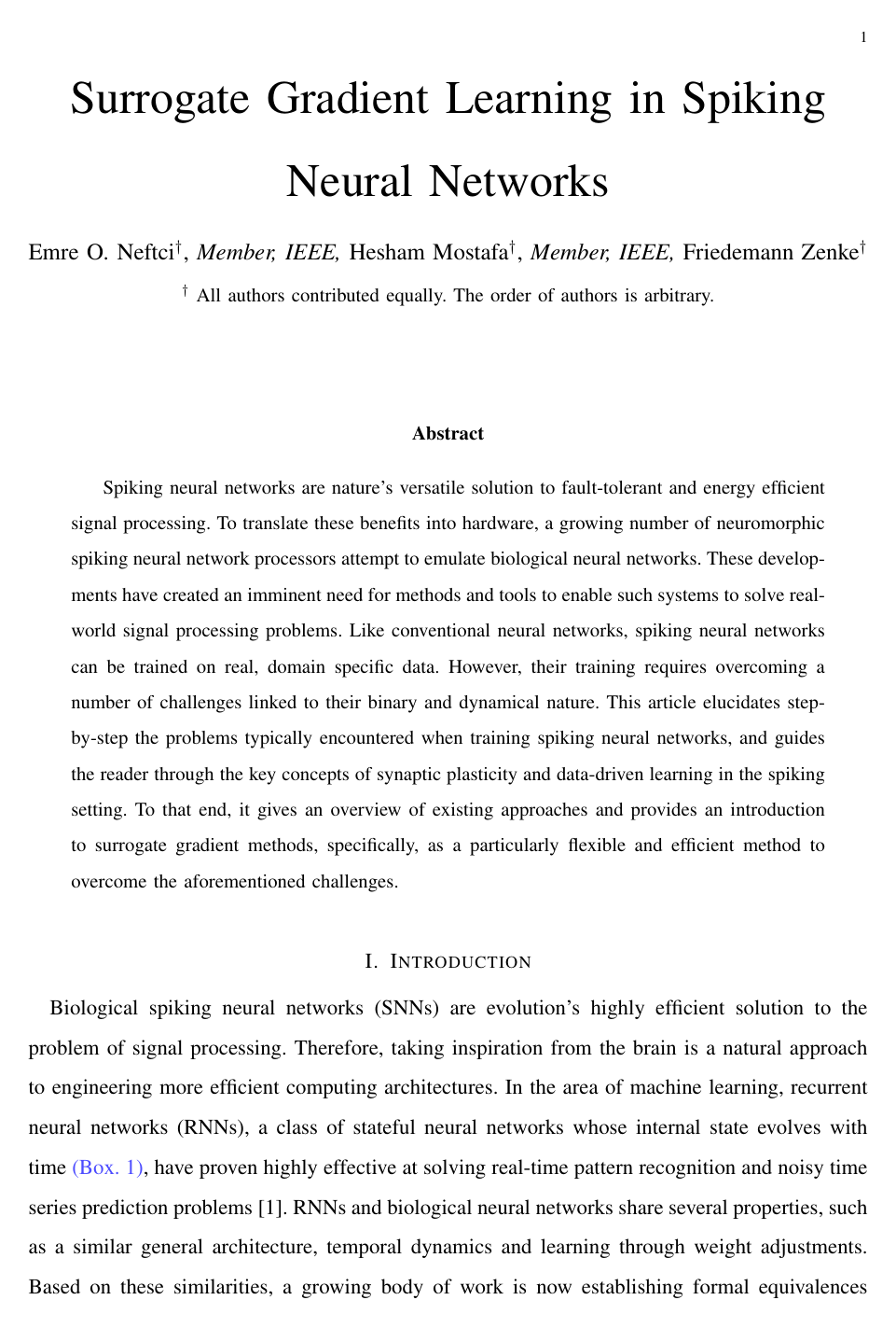 Surrogate Gradient Learning in Spiking Neural Networks: Bringing the Power of Gradient-based optimization to spiking neural networks