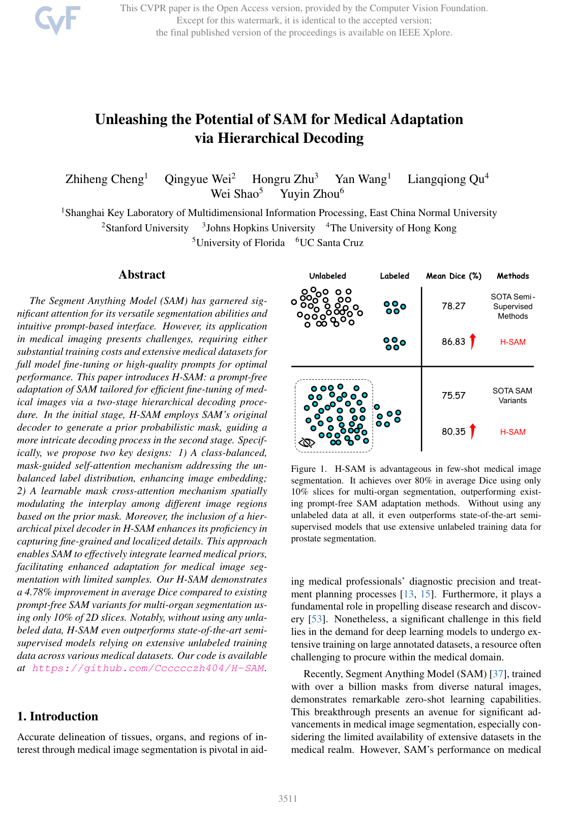 Cover for Unleashing the Potential of SAM for Medical Adaptation via Hierarchical Decoding