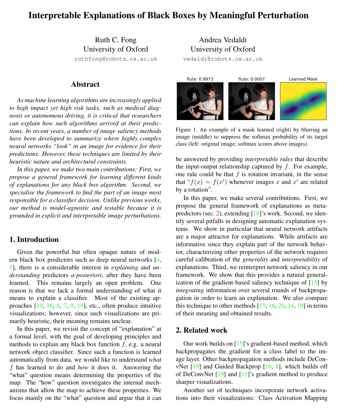 Interpretable Explanations of Black Boxes by Meaningful Perturbation