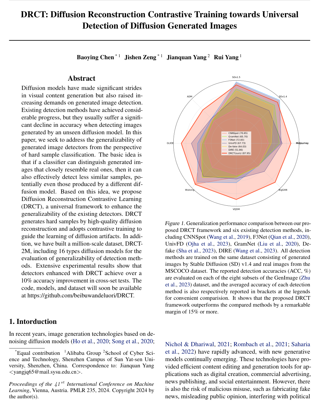 Cover for DRCT: Diffusion Reconstruction Contrastive Training towards Universal Detection of Diffusion Generated Images