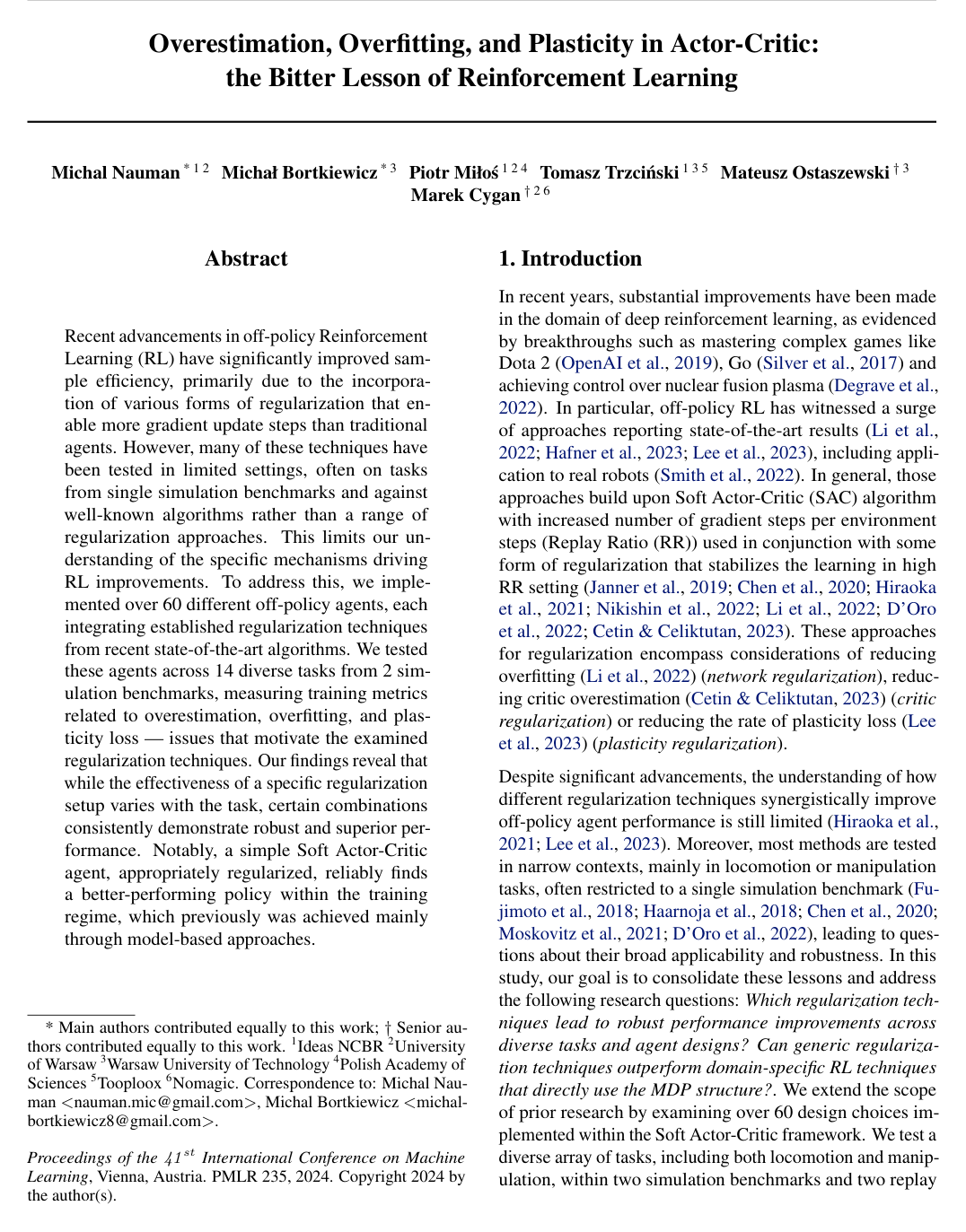 Overestimation, Overfitting, and Plasticity in Actor-Critic: the Bitter Lesson of Reinforcement Learning