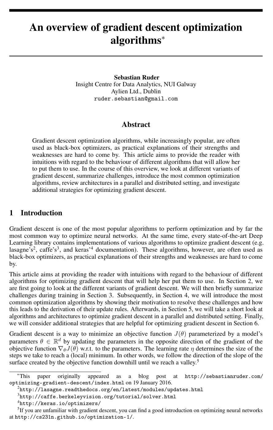 An overview of gradient descent optimization algorithms