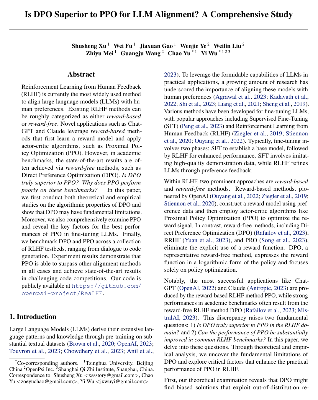 Is DPO Superior to PPO for LLM Alignment? A Comprehensive Study