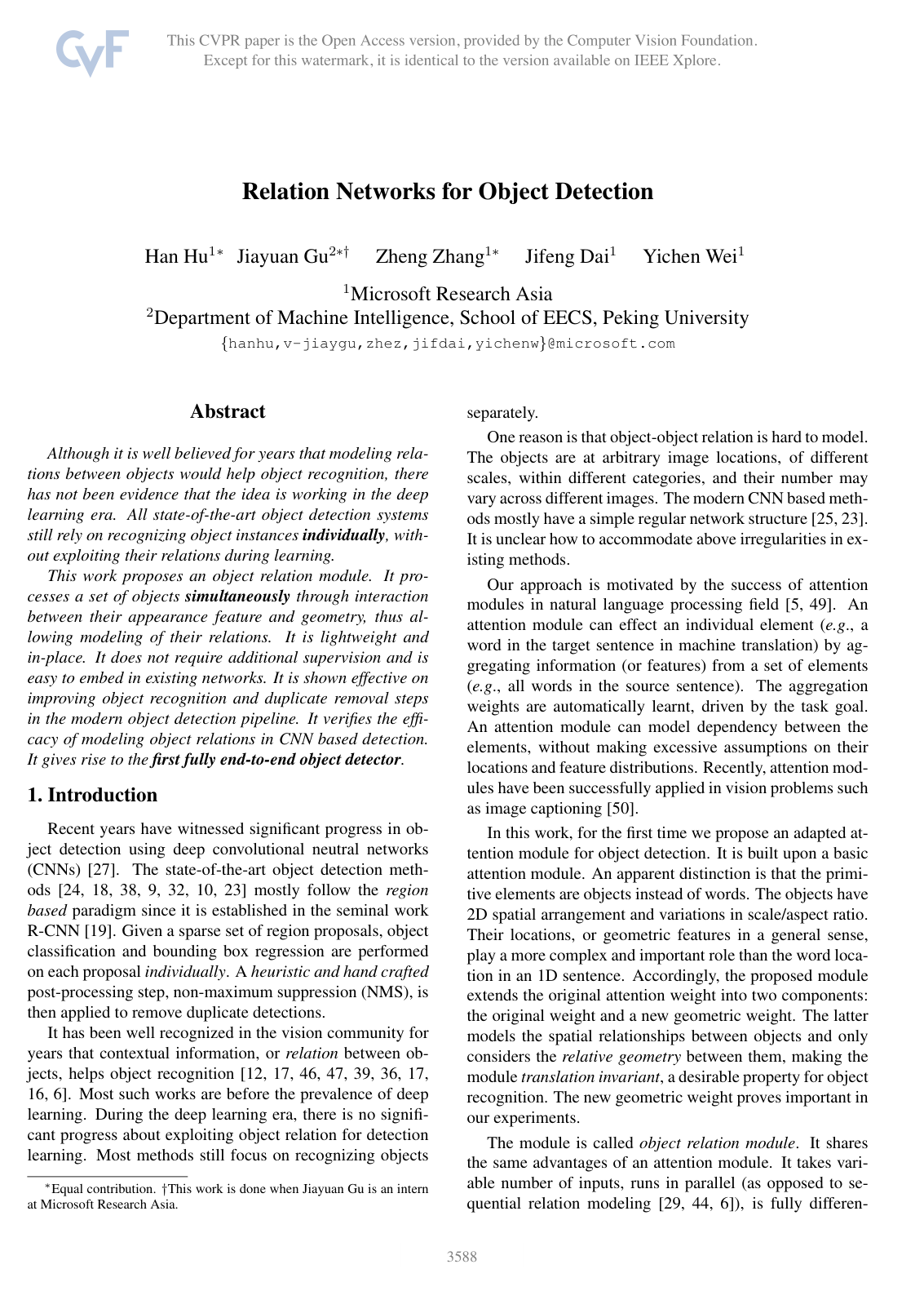 Cover for Relation Networks for Object Detection