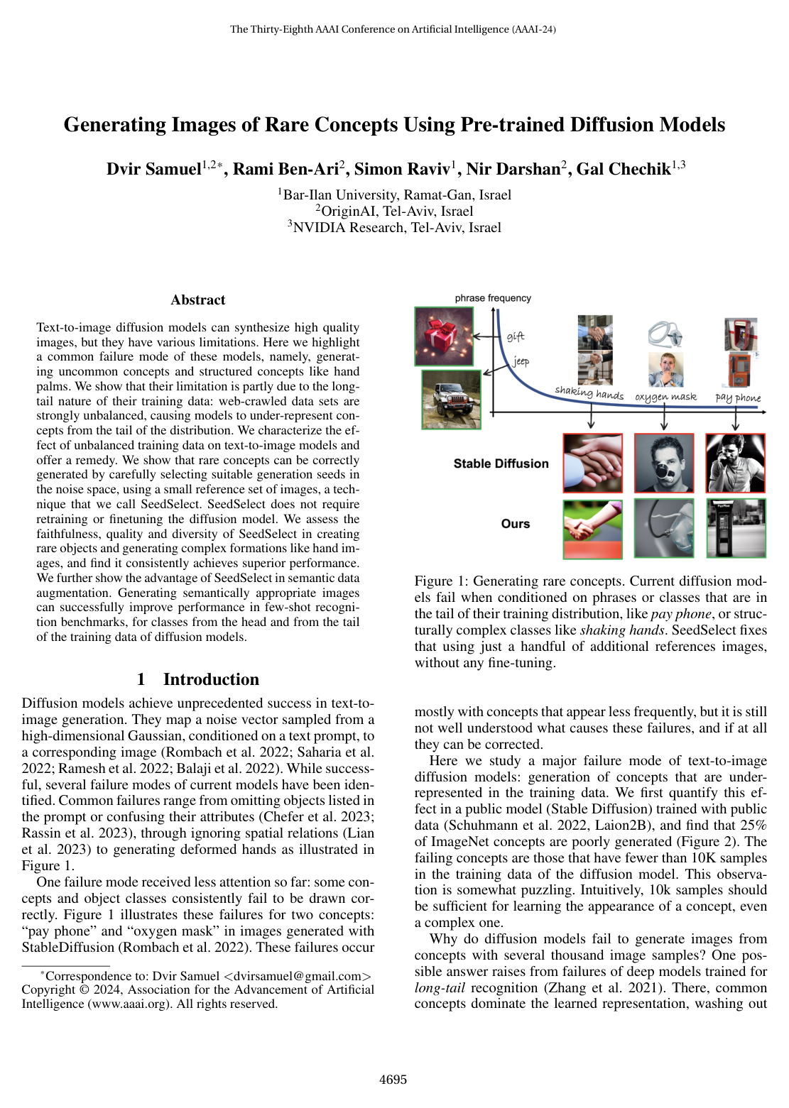 Cover for Generating Images of Rare Concepts Using Pre-trained Diffusion Models