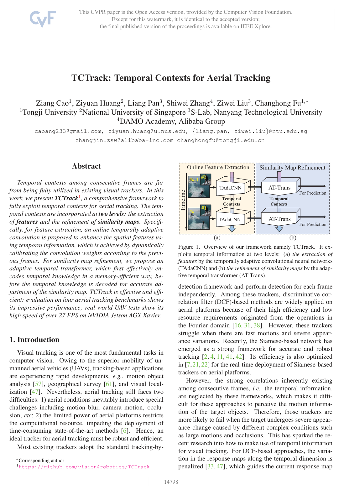 Cover for TCTrack: Temporal Contexts for Aerial Tracking