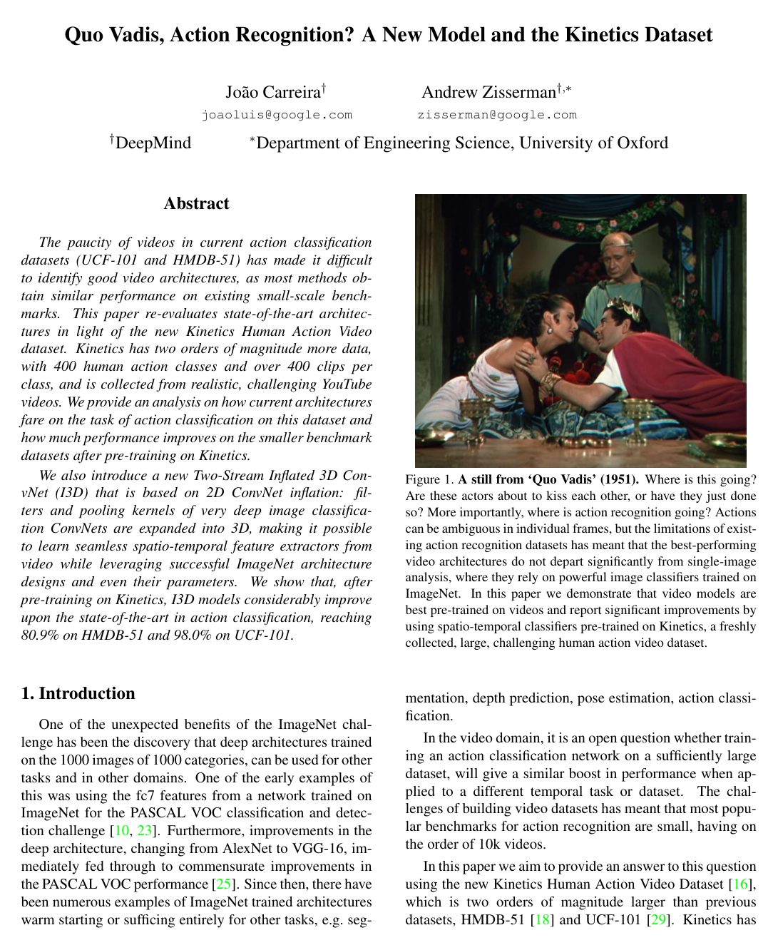 Quo Vadis, Action Recognition? A New Model and the Kinetics Dataset