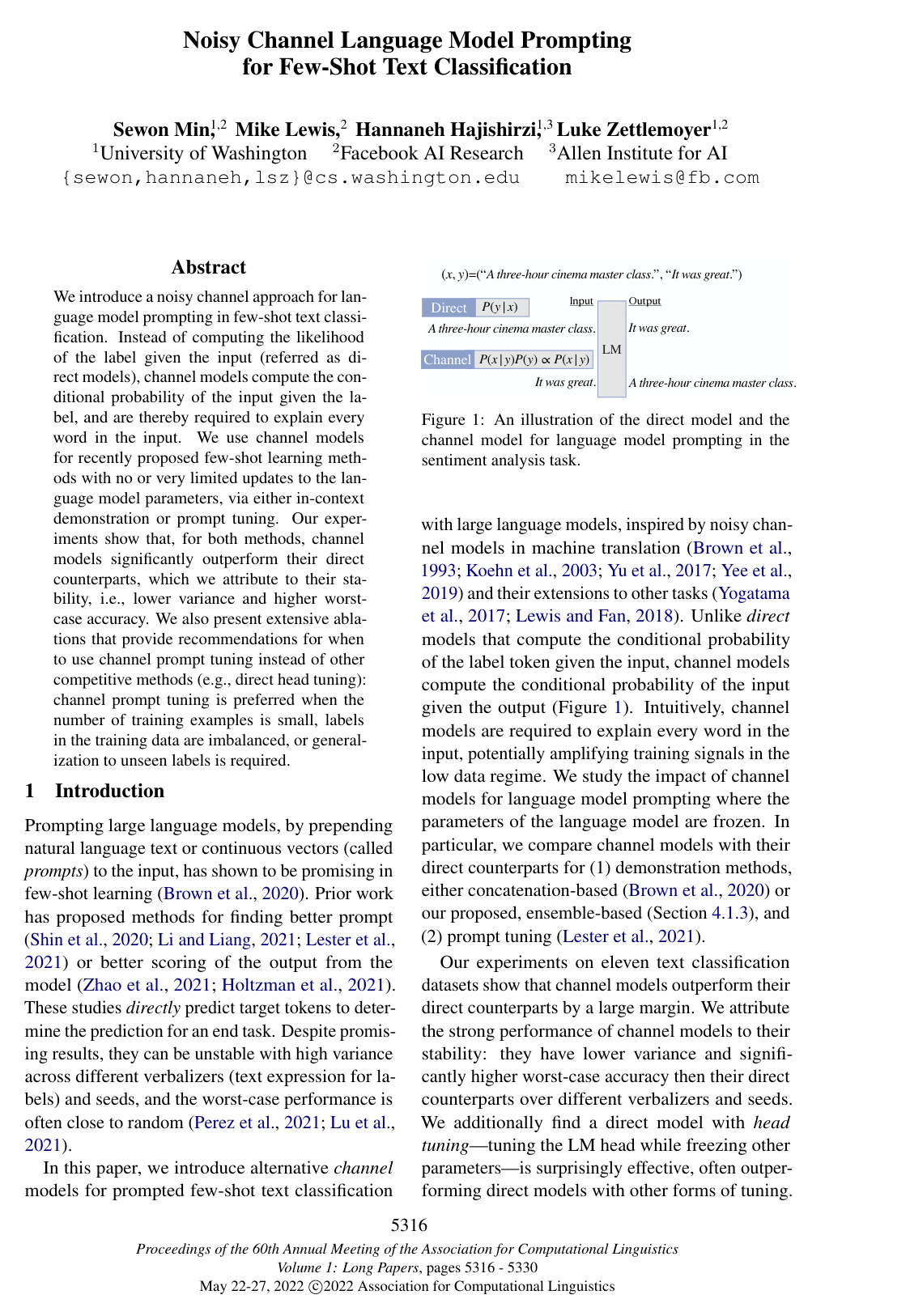 Cover for Noisy Channel Language Model Prompting for Few-Shot Text Classification