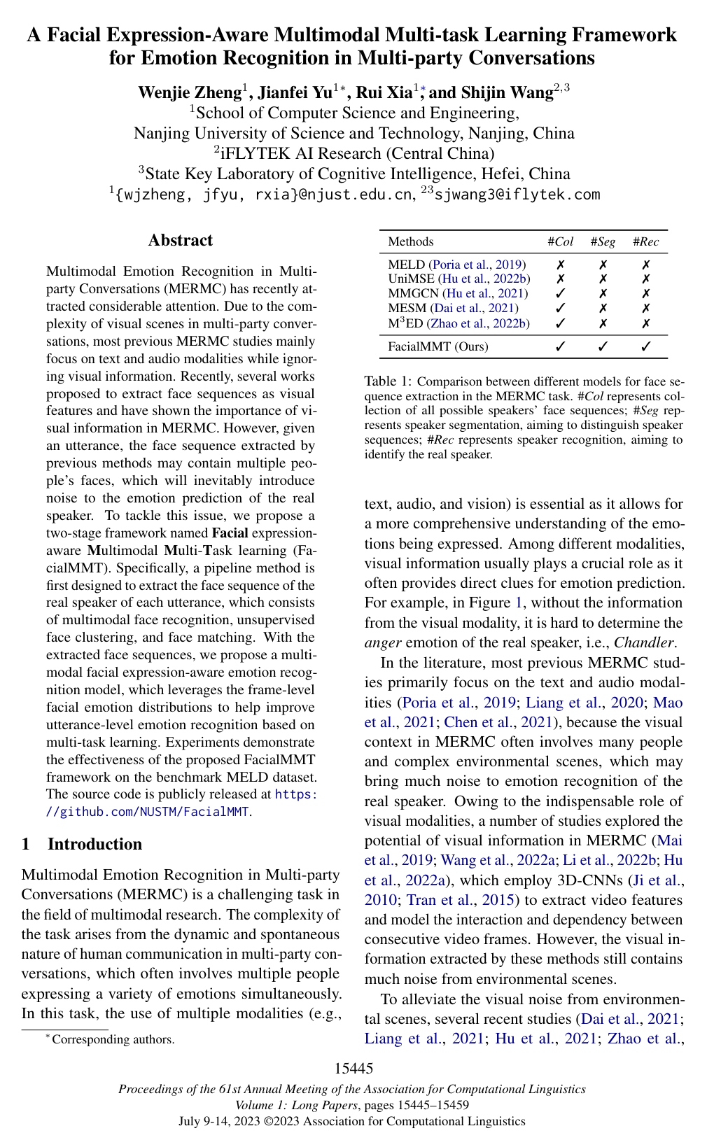 A Facial Expression-Aware Multimodal Multi-task Learning Framework for Emotion Recognition in Multi-party Conversations