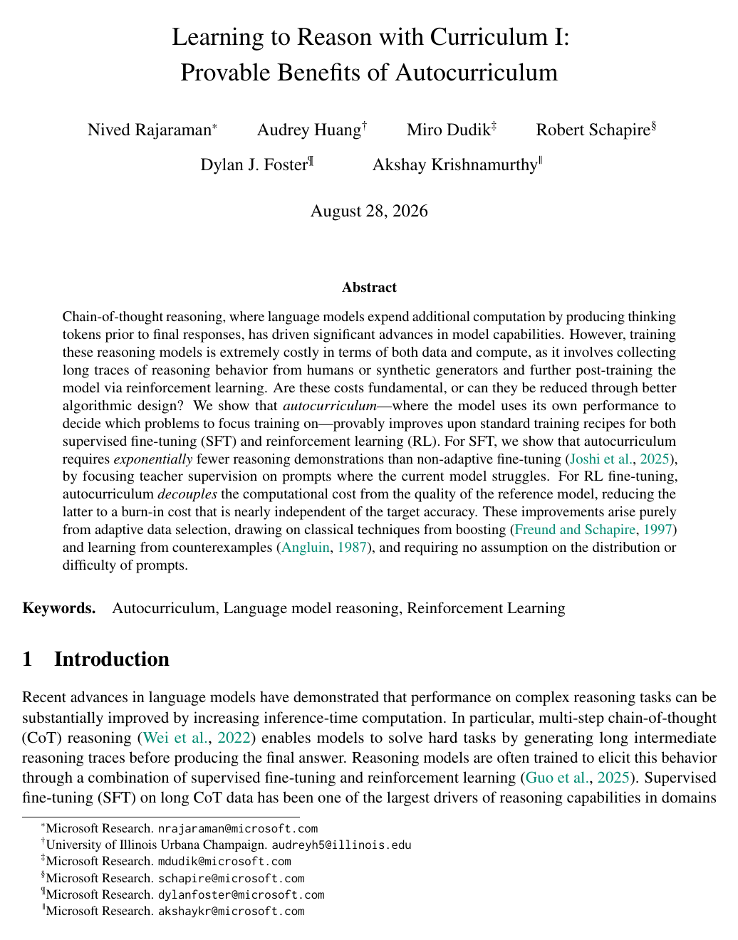 Cover for Learning to Reason with Curriculum I: Provable Benefits of Autocurriculum