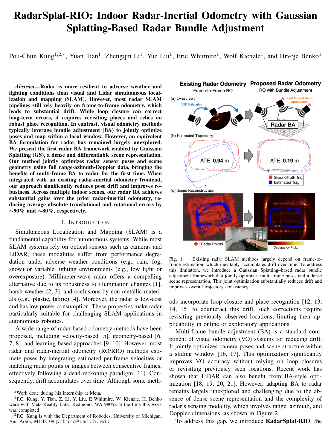 Cover for RadarSplat-RIO: Indoor Radar-Inertial Odometry with Gaussian Splatting-Based Radar Bundle Adjustment