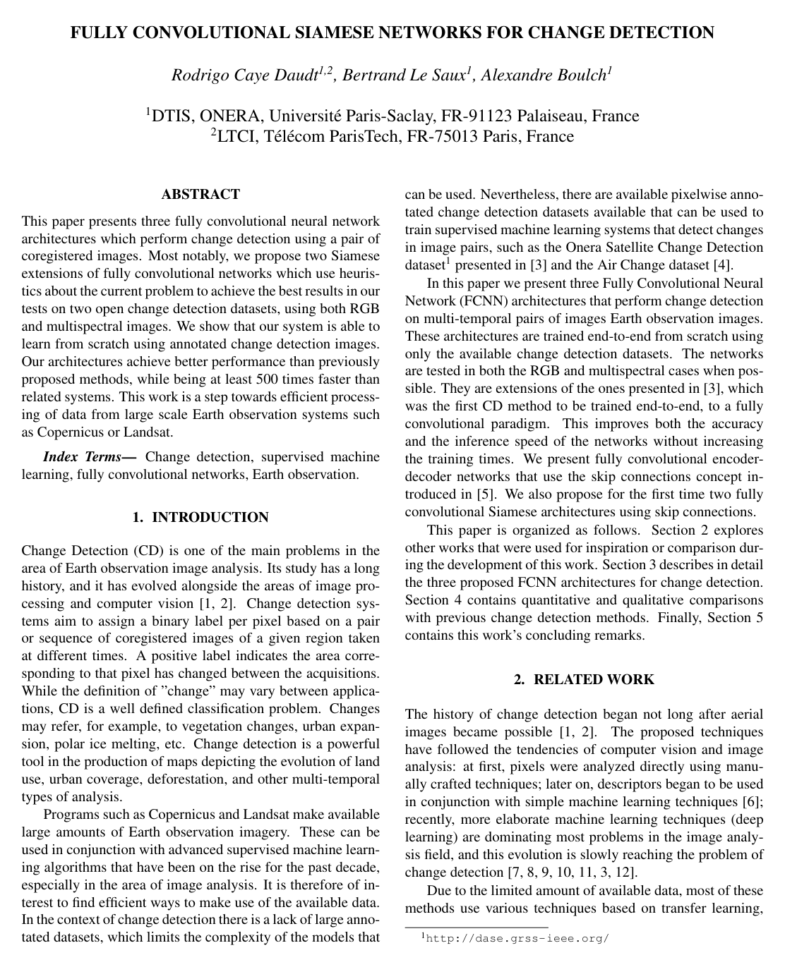 Cover for Fully Convolutional Siamese Networks for Change Detection
