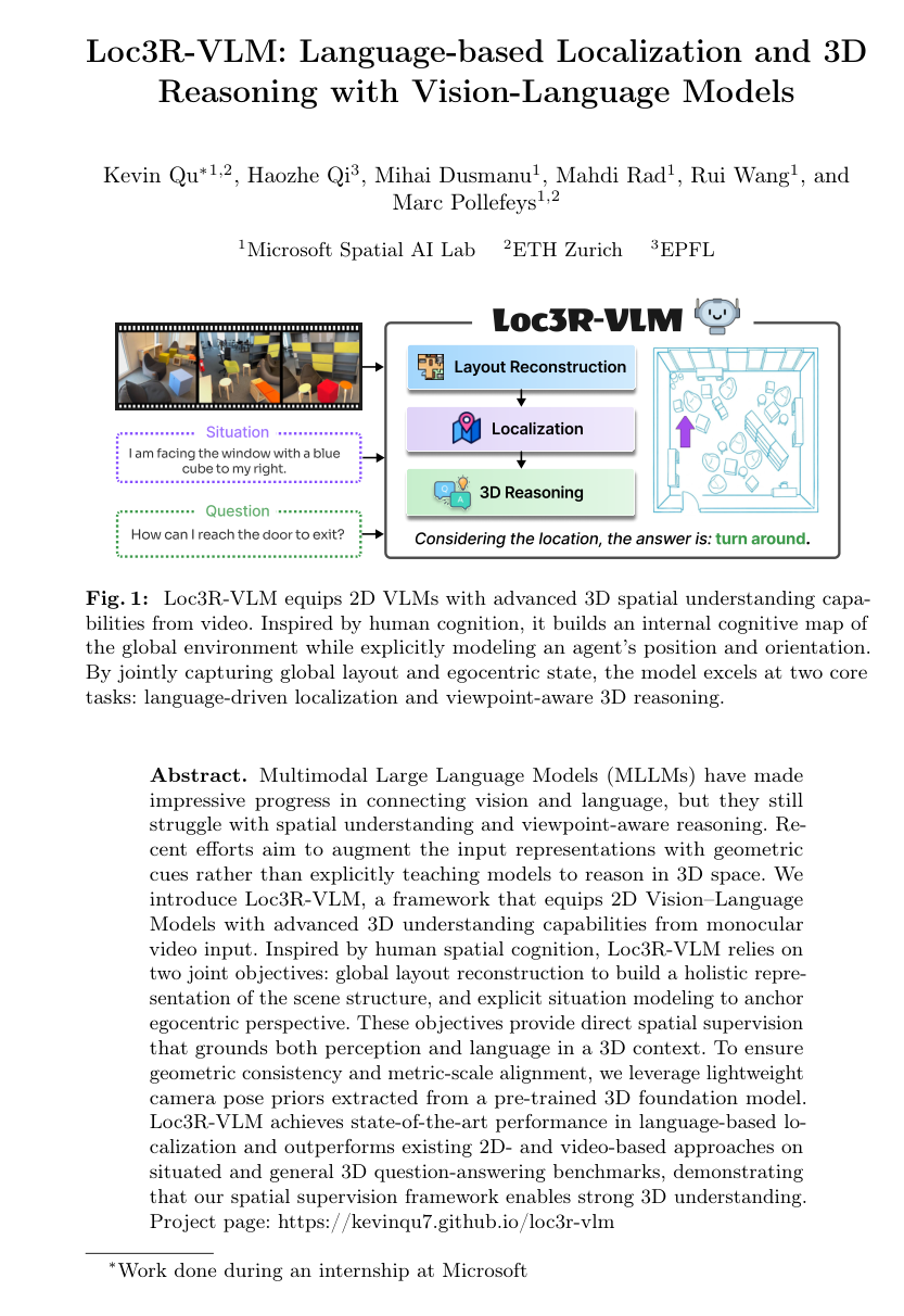 Cover for Loc3R-VLM: Language-based Localization and 3D Reasoning with Vision-Language Models