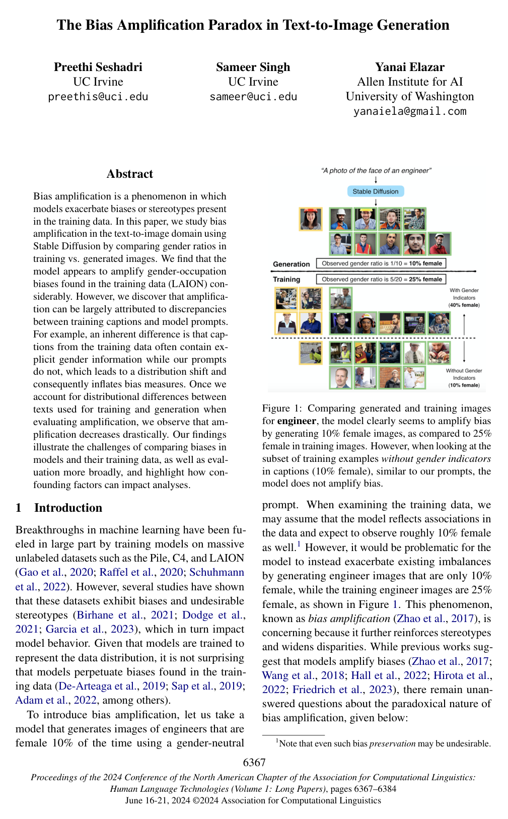 The Bias Amplification Paradox in Text-to-Image Generation