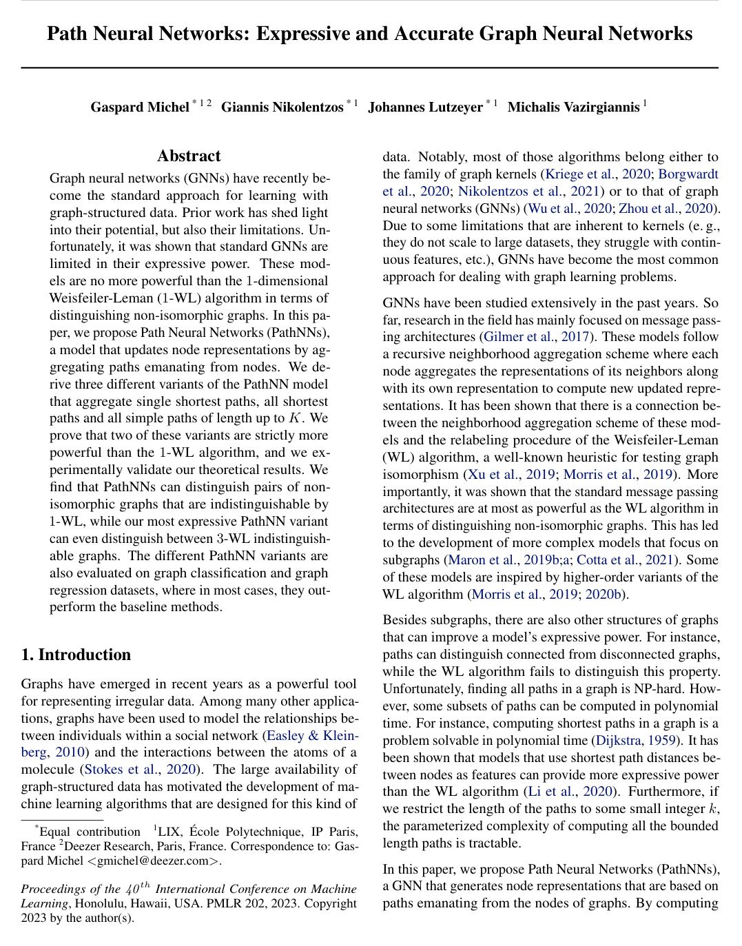 Path Neural Networks: Expressive and Accurate Graph Neural Networks
