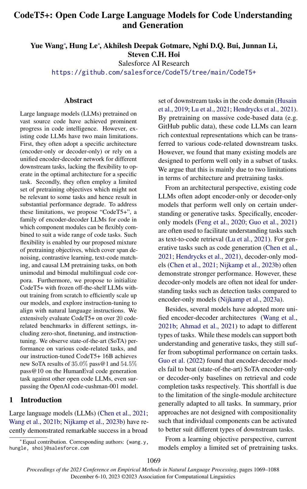 Cover for CodeT5+: Open Code Large Language Models for Code Understanding and Generation