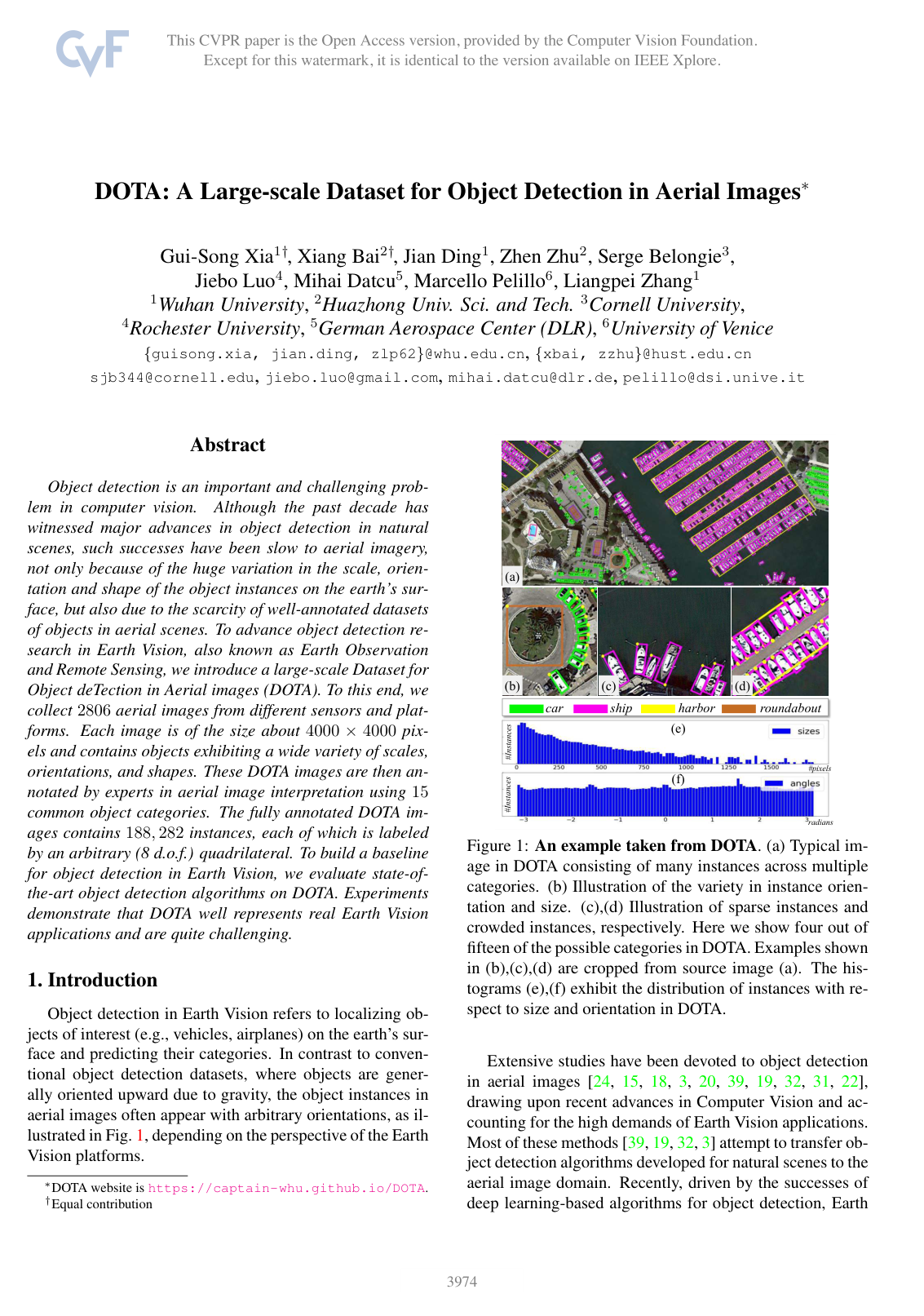 Cover for DOTA: A Large-Scale Dataset for Object Detection in Aerial Images