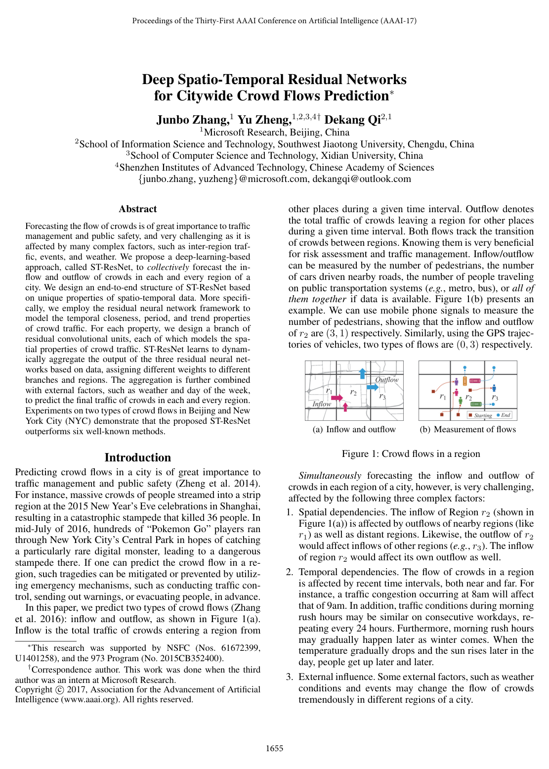Cover for Deep Spatio-Temporal Residual Networks for Citywide Crowd Flows Prediction
