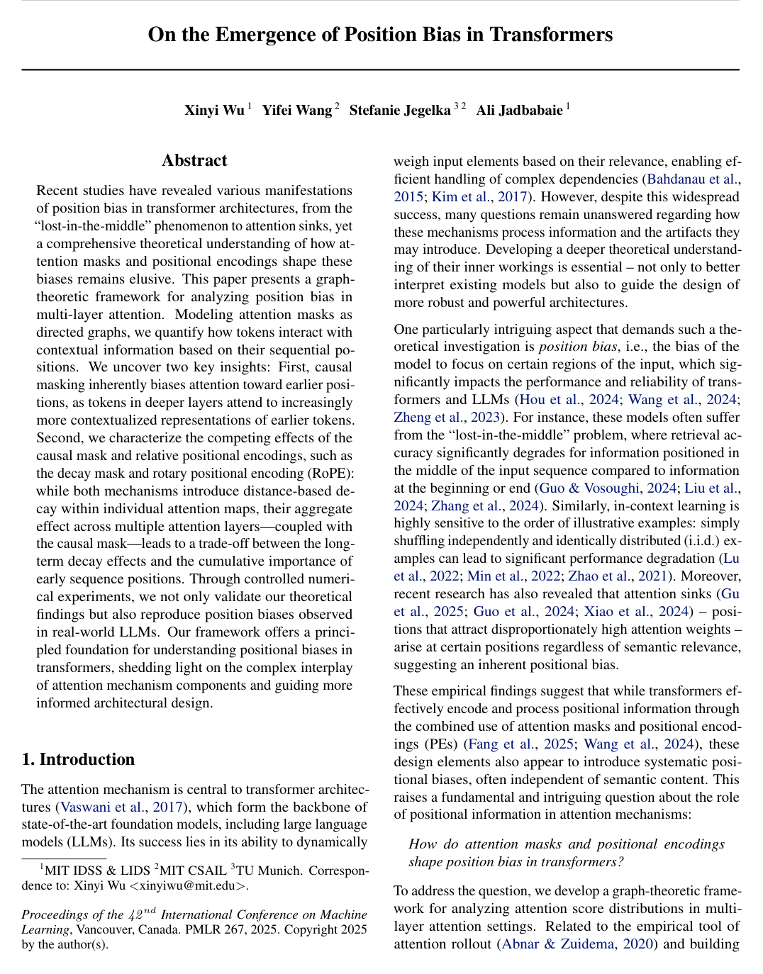 On the Emergence of Position Bias in Transformers