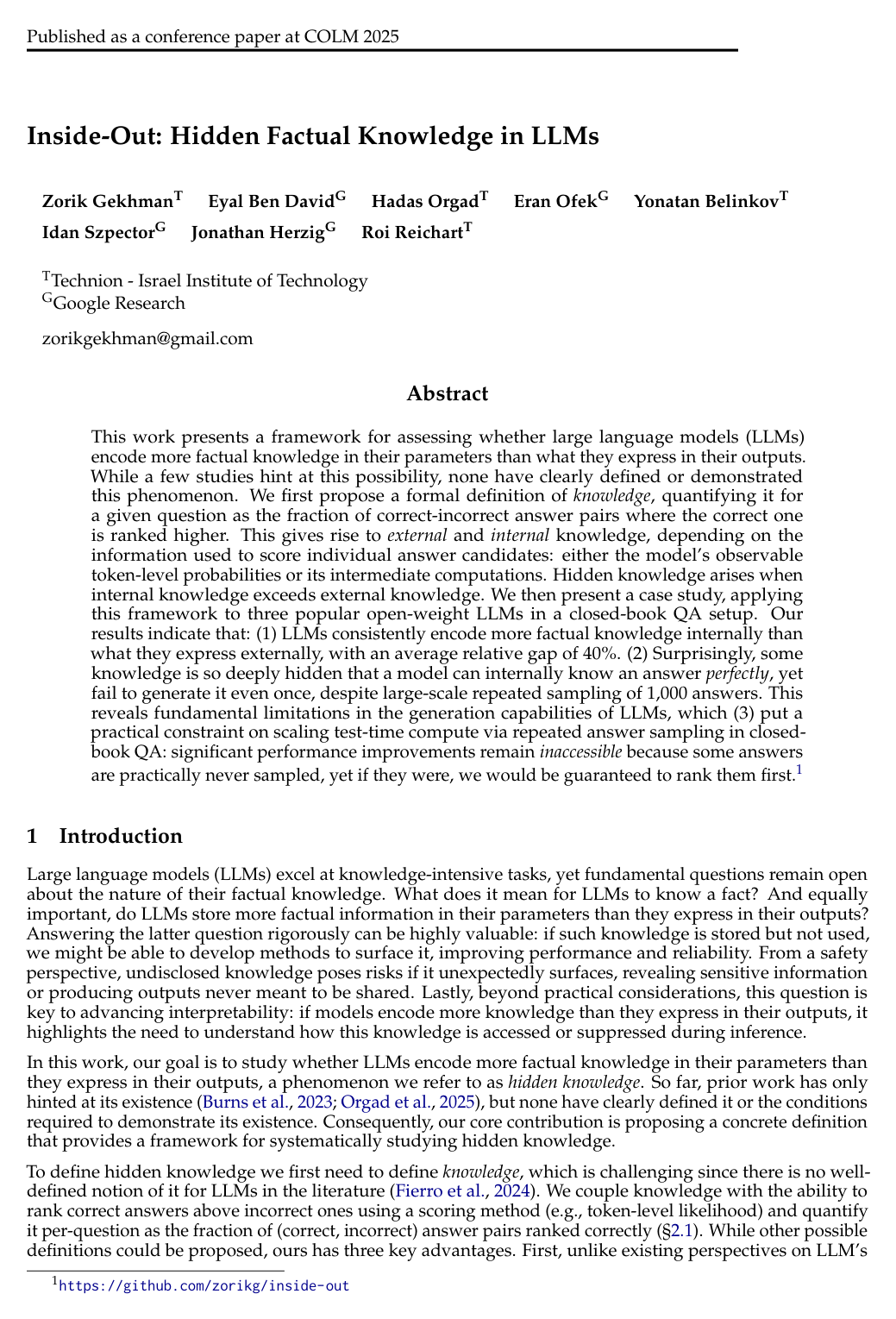 Inside-Out: Hidden Factual Knowledge in LLMs