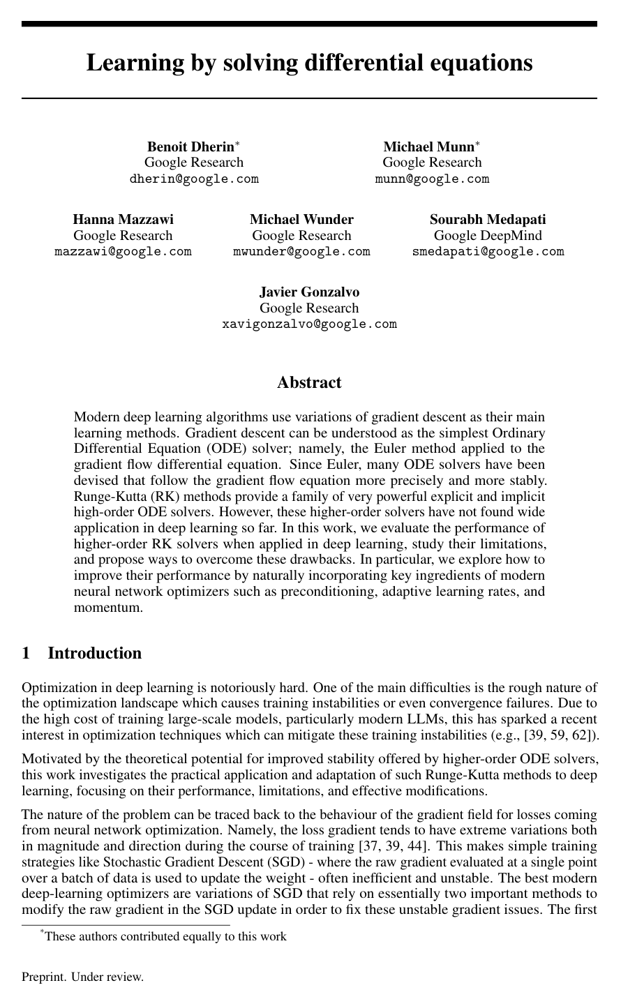 Cover for Learning by solving differential equations
