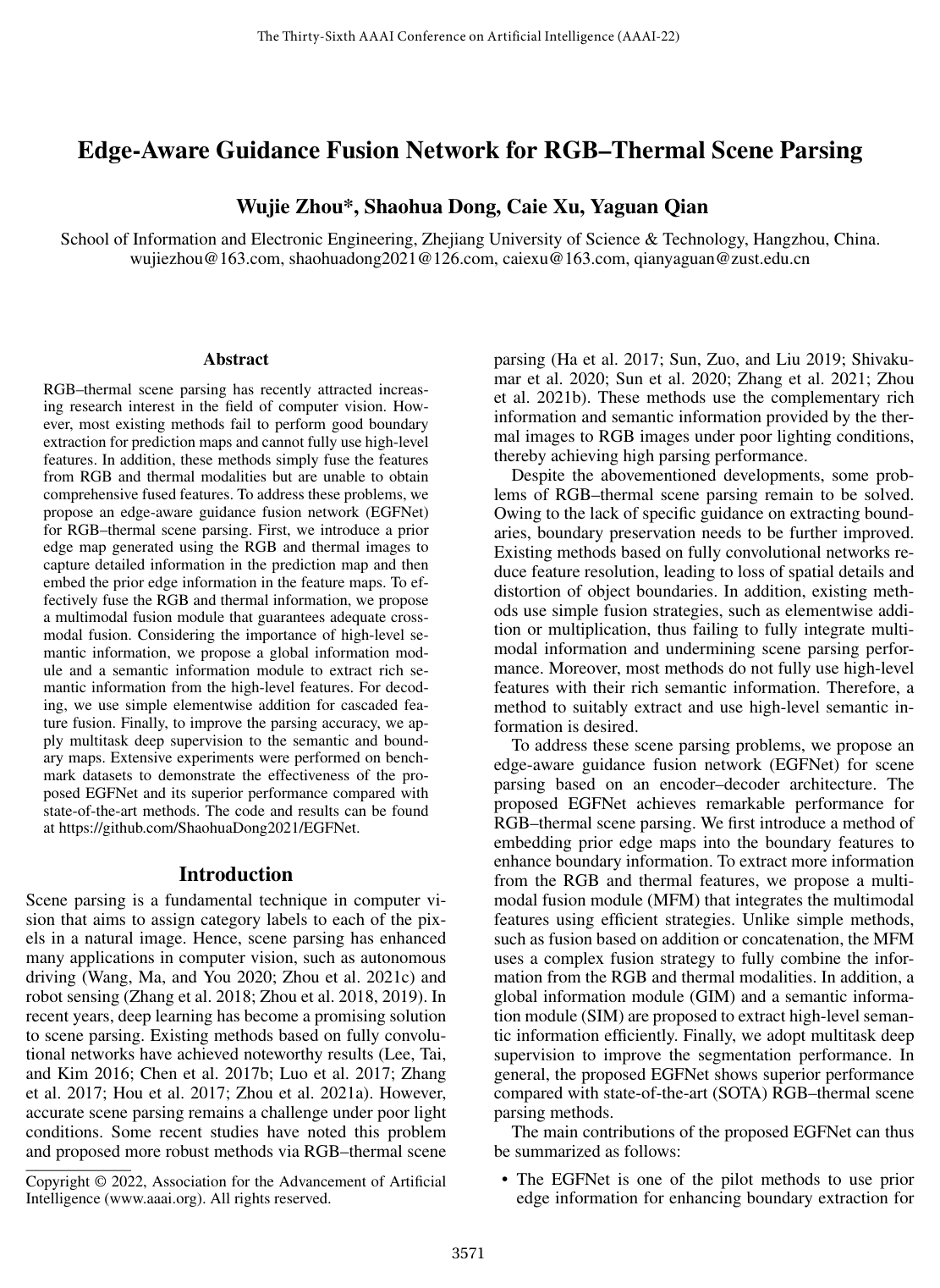 Edge-Aware Guidance Fusion Network for RGB-Thermal Scene Parsing