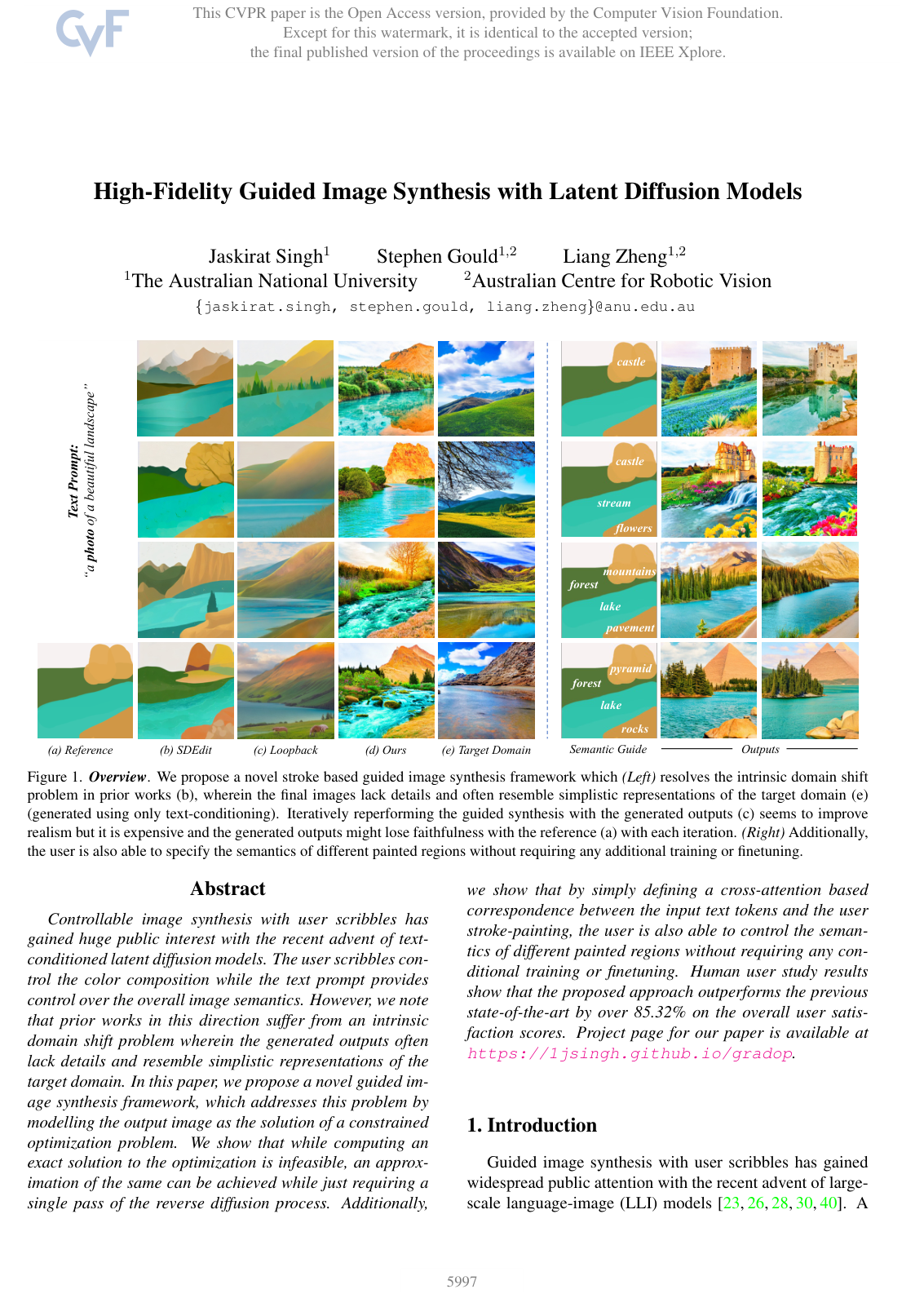 High-Fidelity Guided Image Synthesis with Latent Diffusion Models