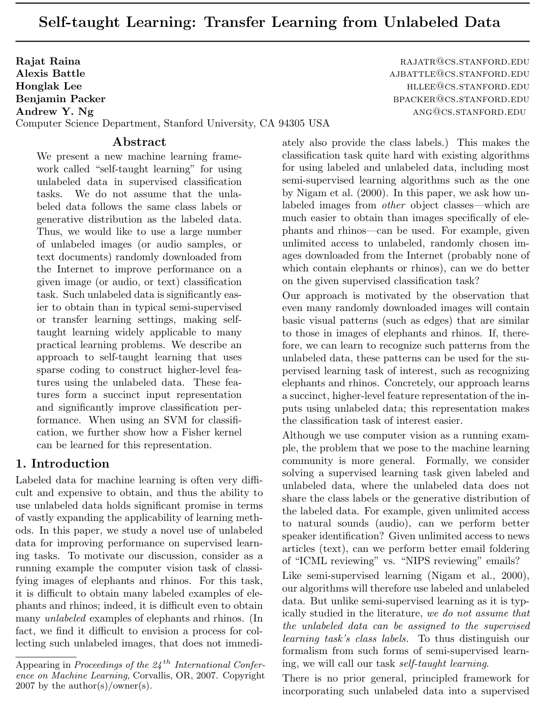 Self-taught learning: transfer learning from unlabeled data