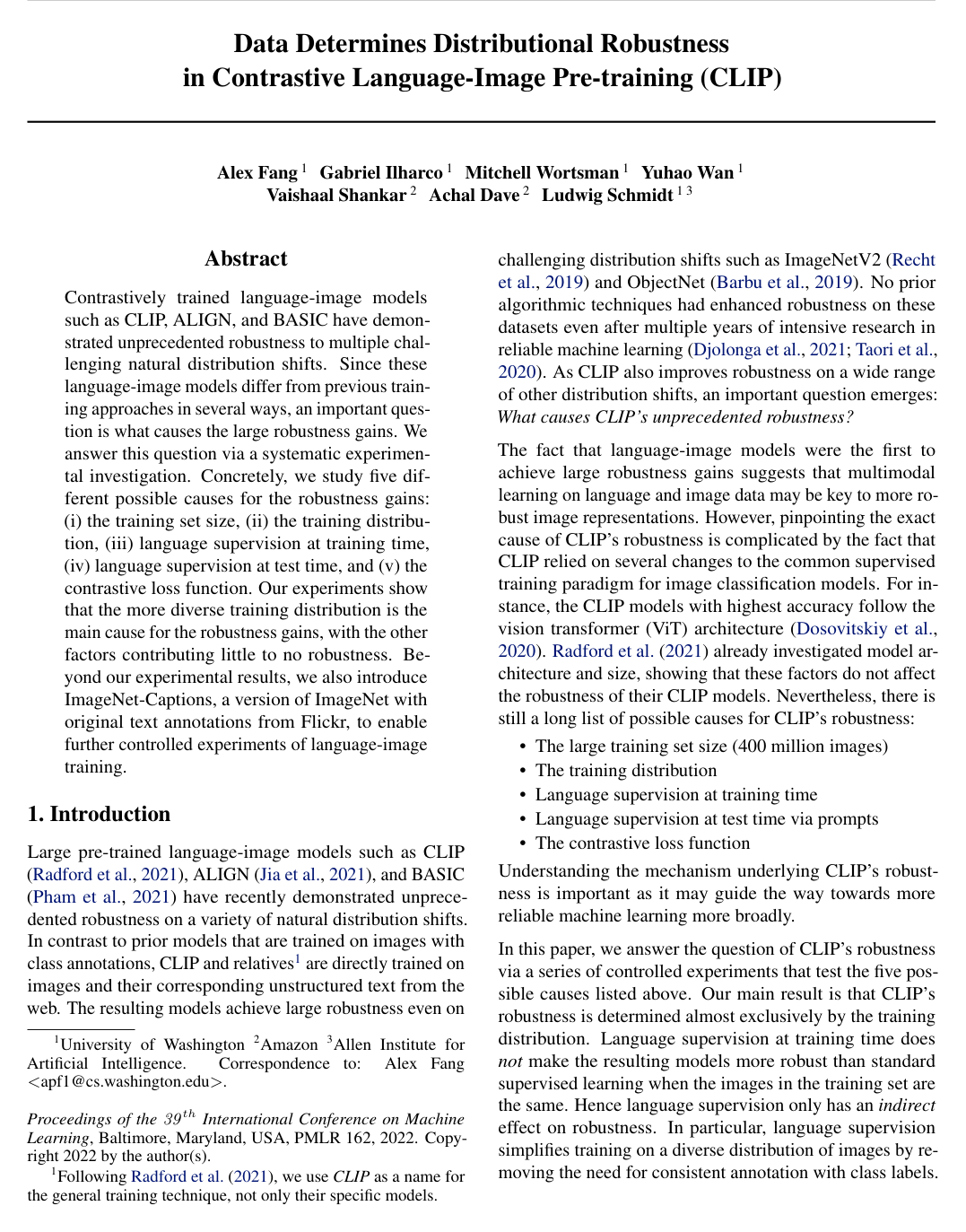 Cover for Data Determines Distributional Robustness in Contrastive Language Image Pre-training (CLIP)