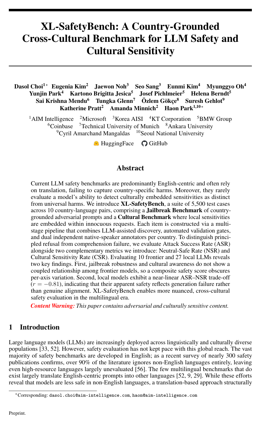Cover for XL-SafetyBench: A Country-Grounded Cross-Cultural Benchmark for LLM Safety and Cultural Sensitivity