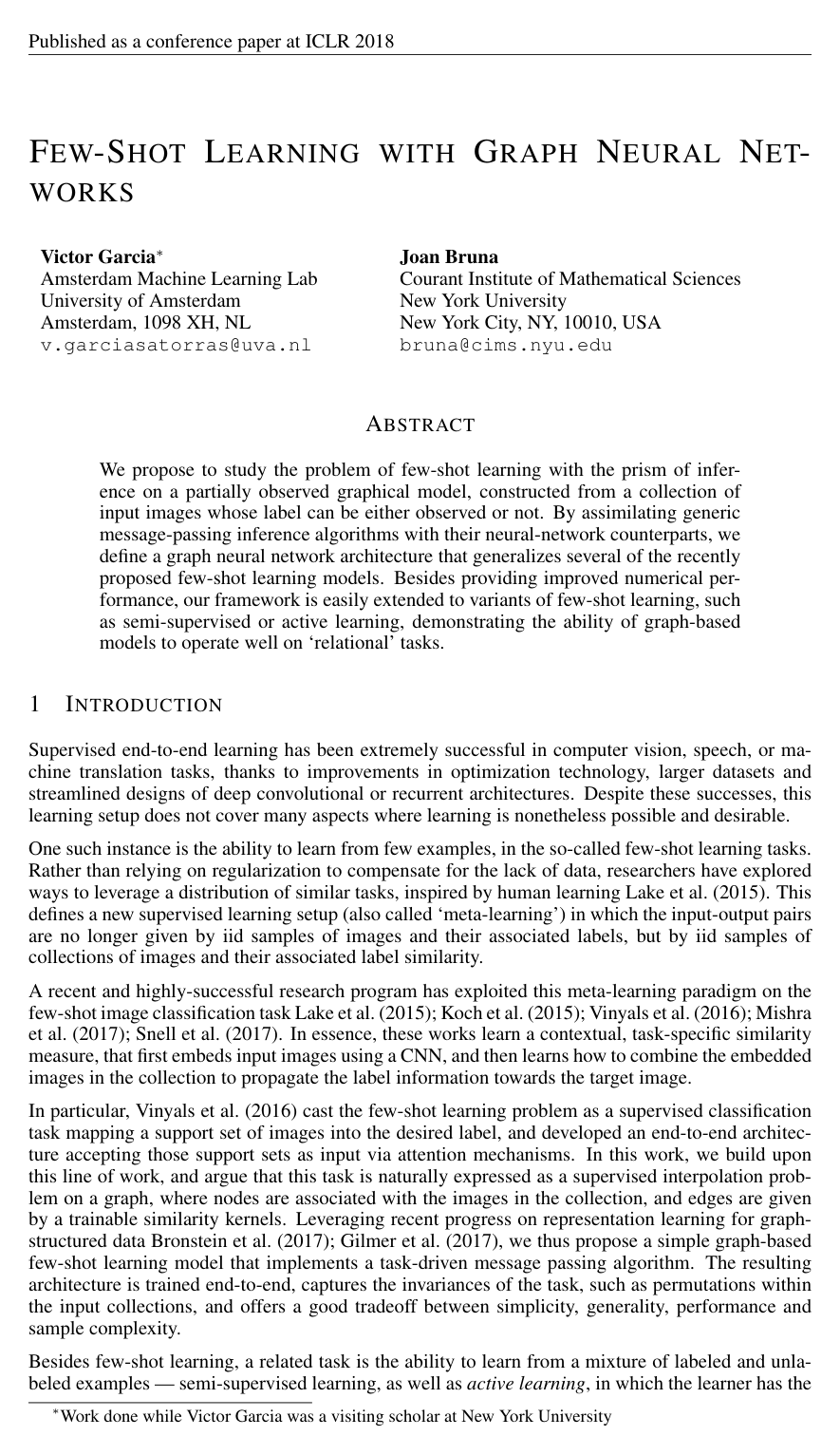Cover for Few-Shot Learning with Graph Neural Networks