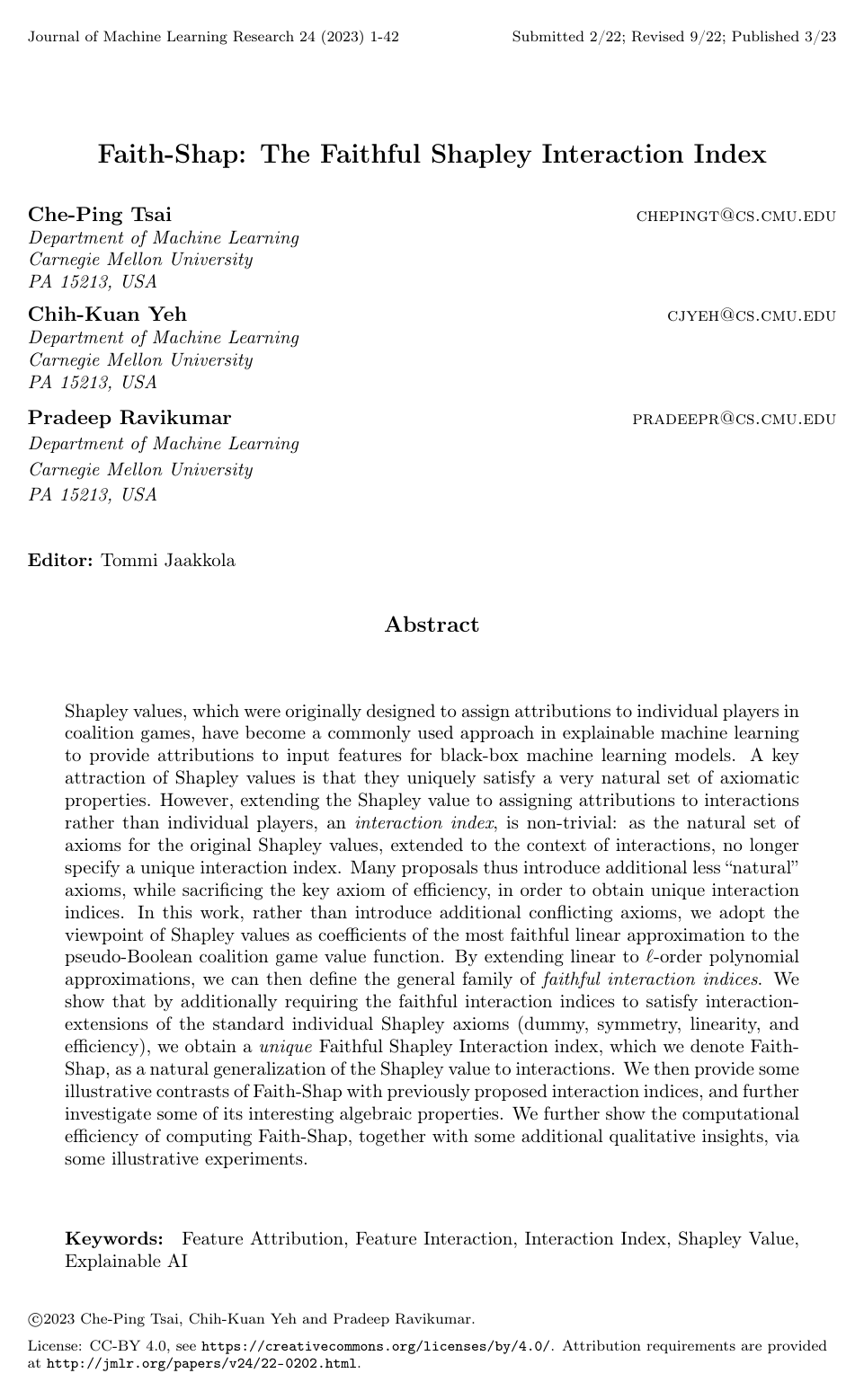 Cover for Faith-Shap: The Faithful Shapley Interaction Index