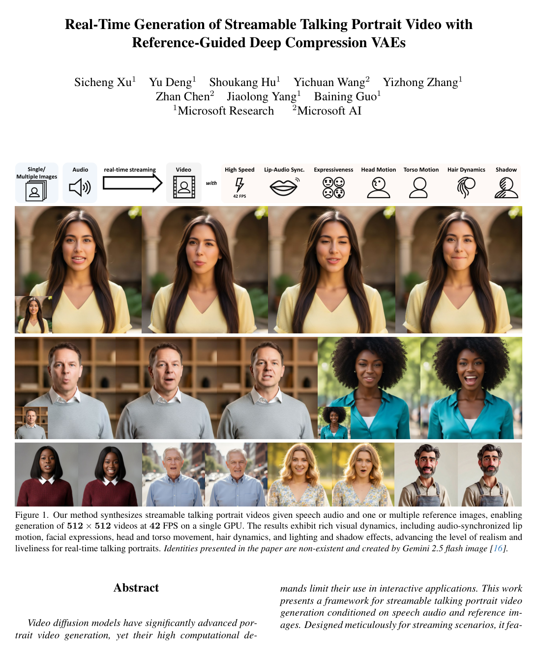 Cover for Real-Time Generation of Streamable Talking Portrait Video with Reference-Guided Deep Compression VAEs