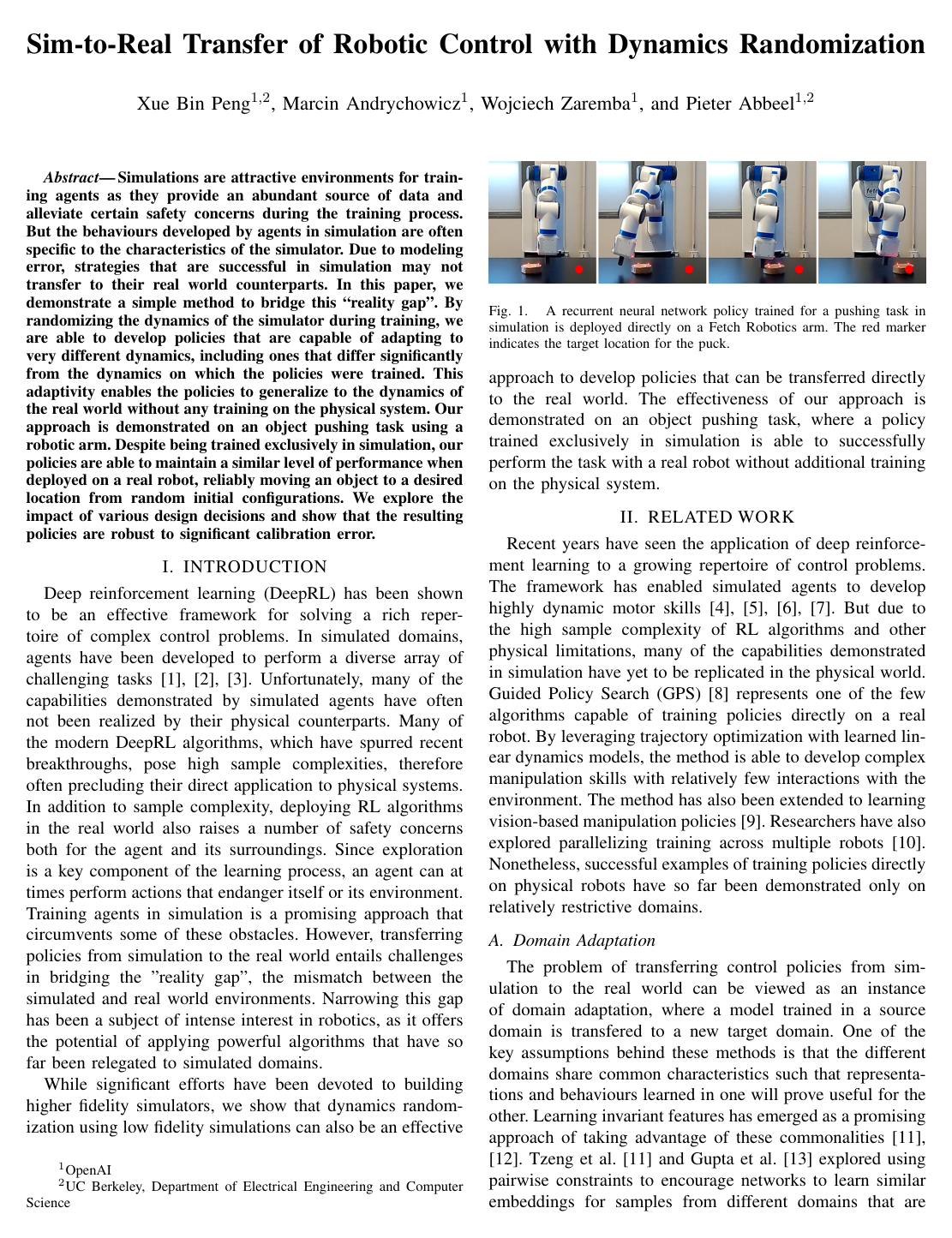 Cover for Sim-to-Real Transfer of Robotic Control with Dynamics Randomization
