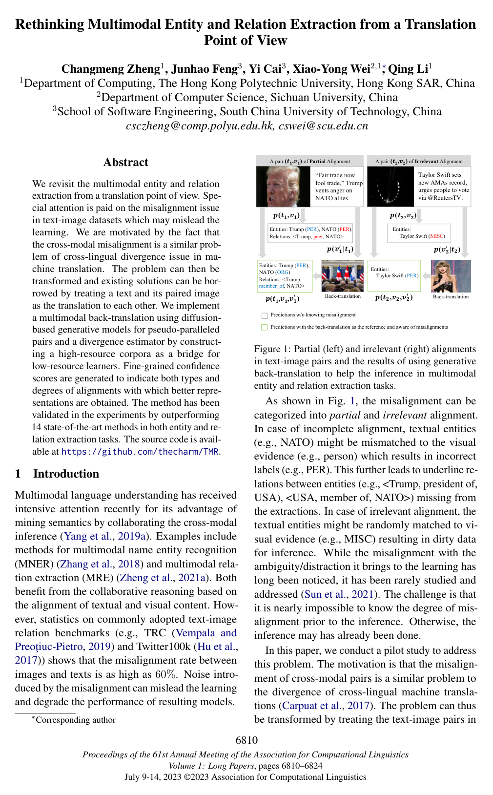 Rethinking Multimodal Entity and Relation Extraction from a Translation Point of View
