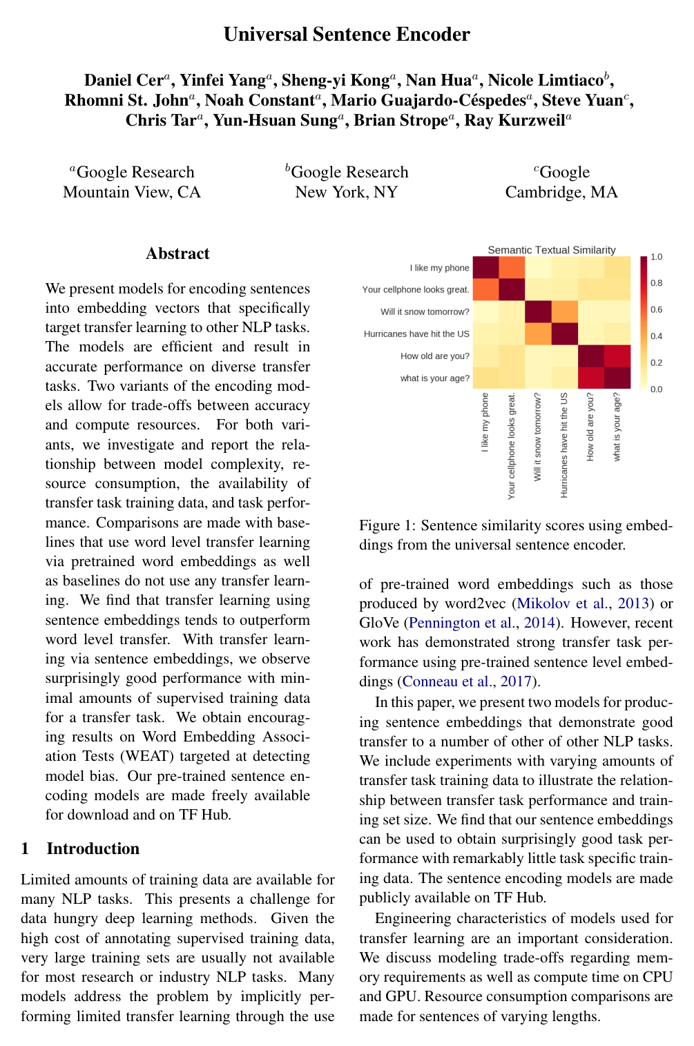 Cover for Universal Sentence Encoder
