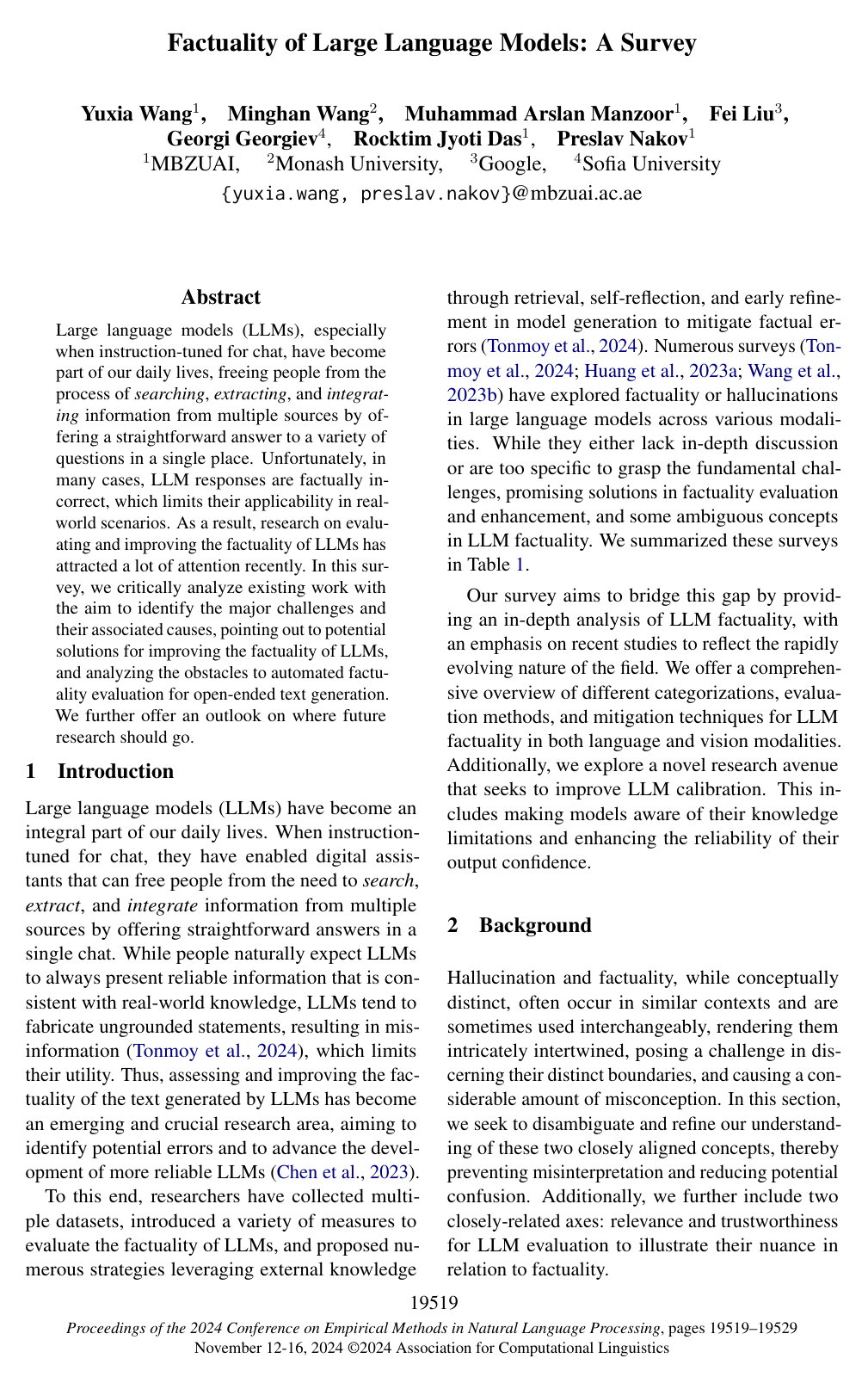 Cover for Factuality of Large Language Models: A Survey